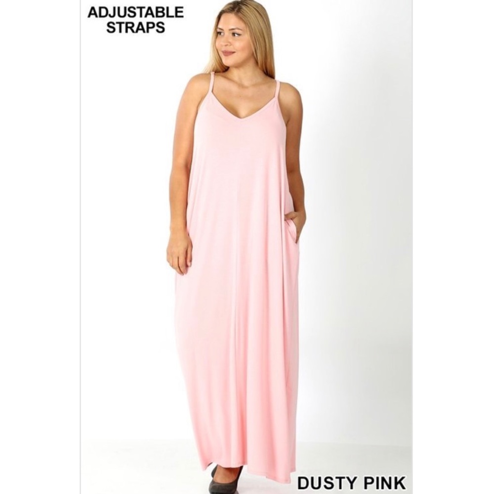 Pink Plus Size Maxi Dress